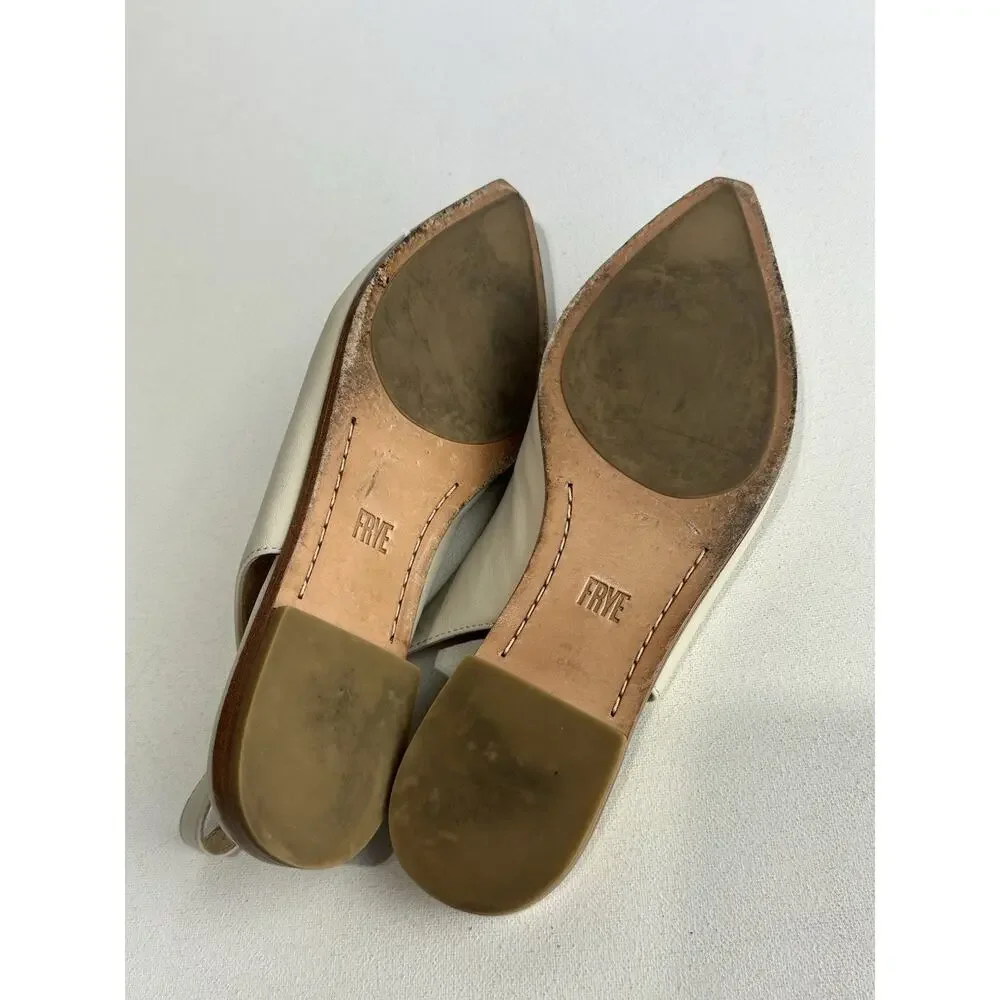 Frye Kenzie Ivory Slingback Flats Size 8 - Picture 5 of 5